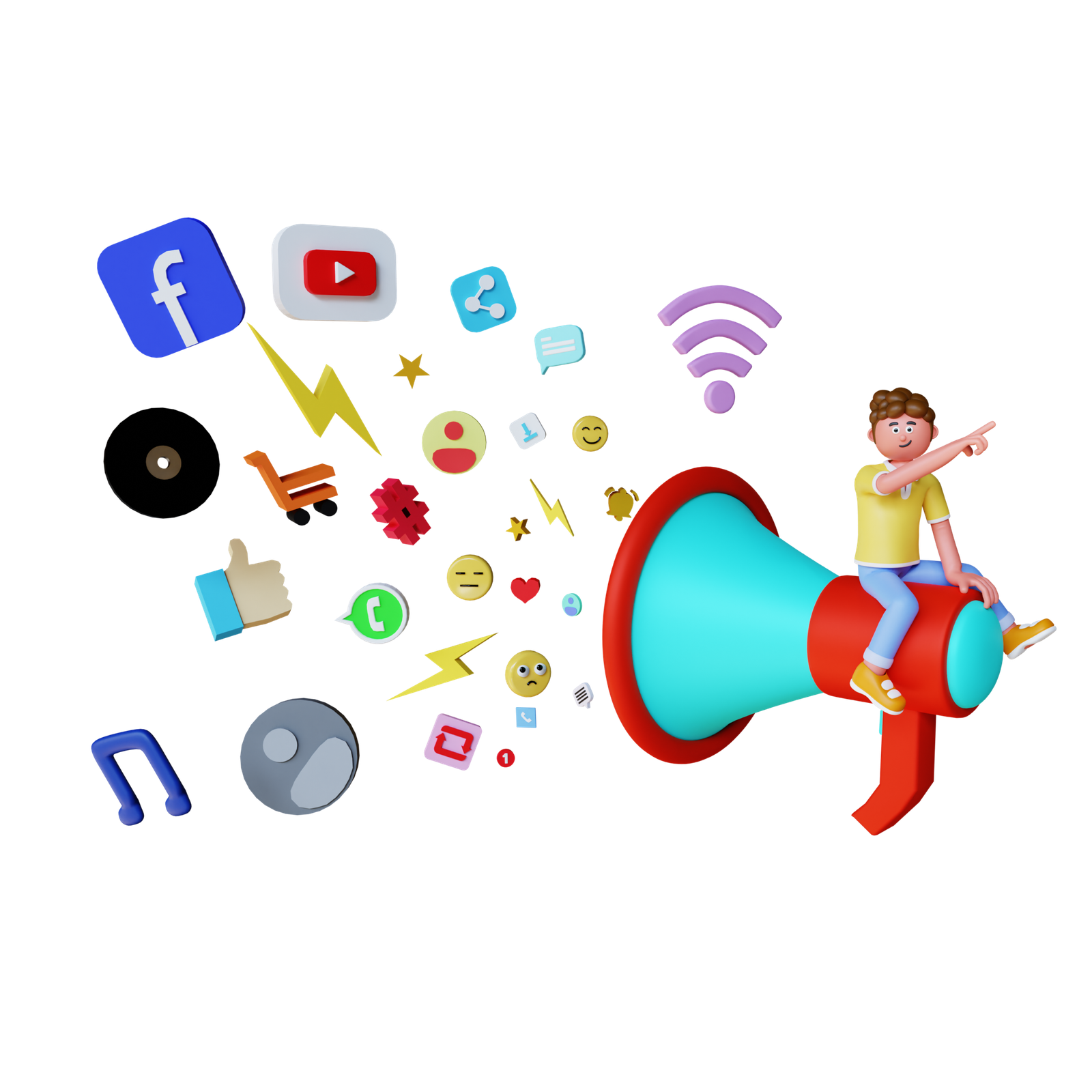 vecteezy 3d character person doing digital marketing 11675470